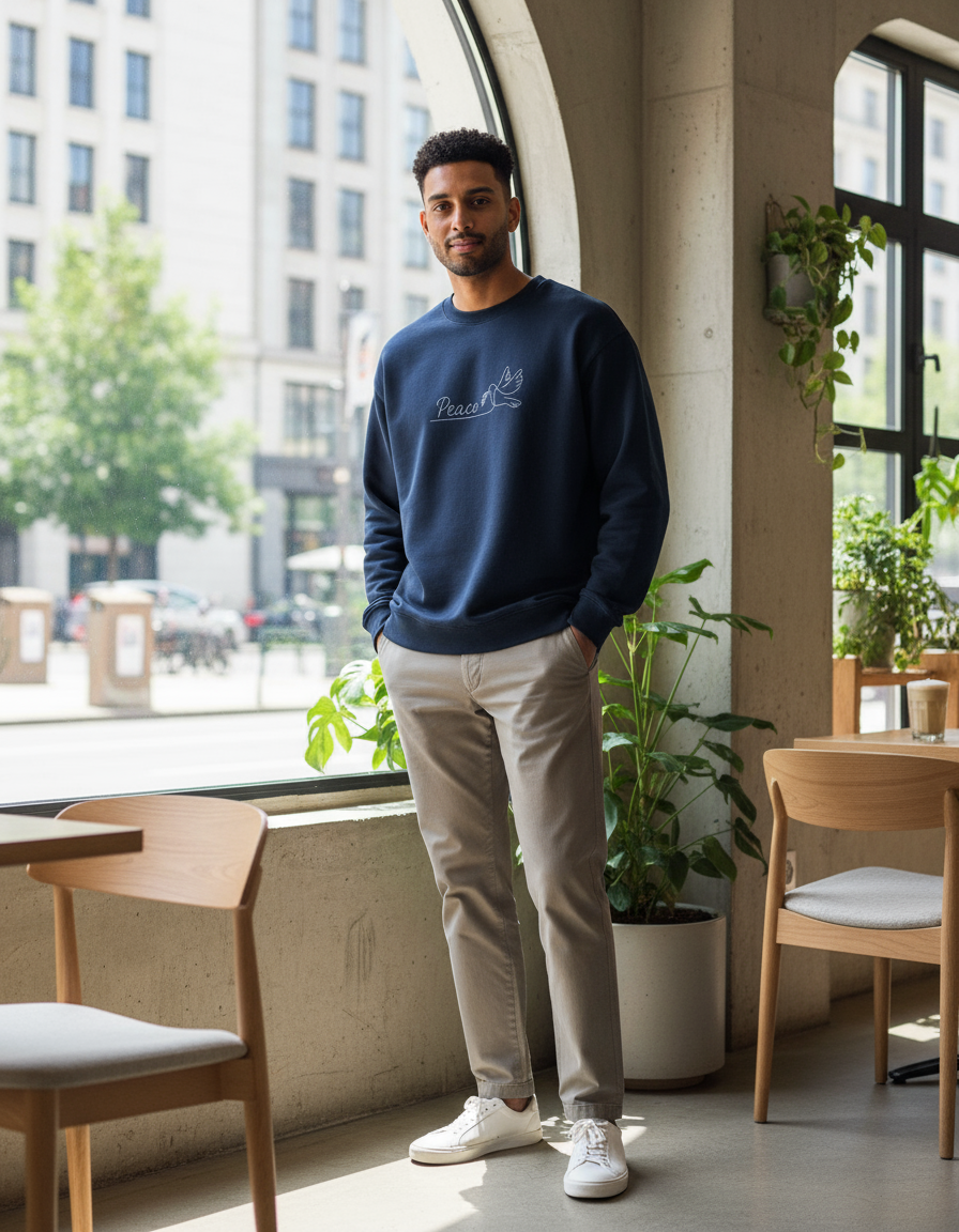 Oversized Peace Sweatshirt Lifestyle Image
