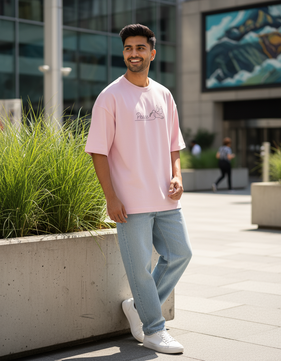 Oversized Terry Peace T-Shirt Lifestyle Image