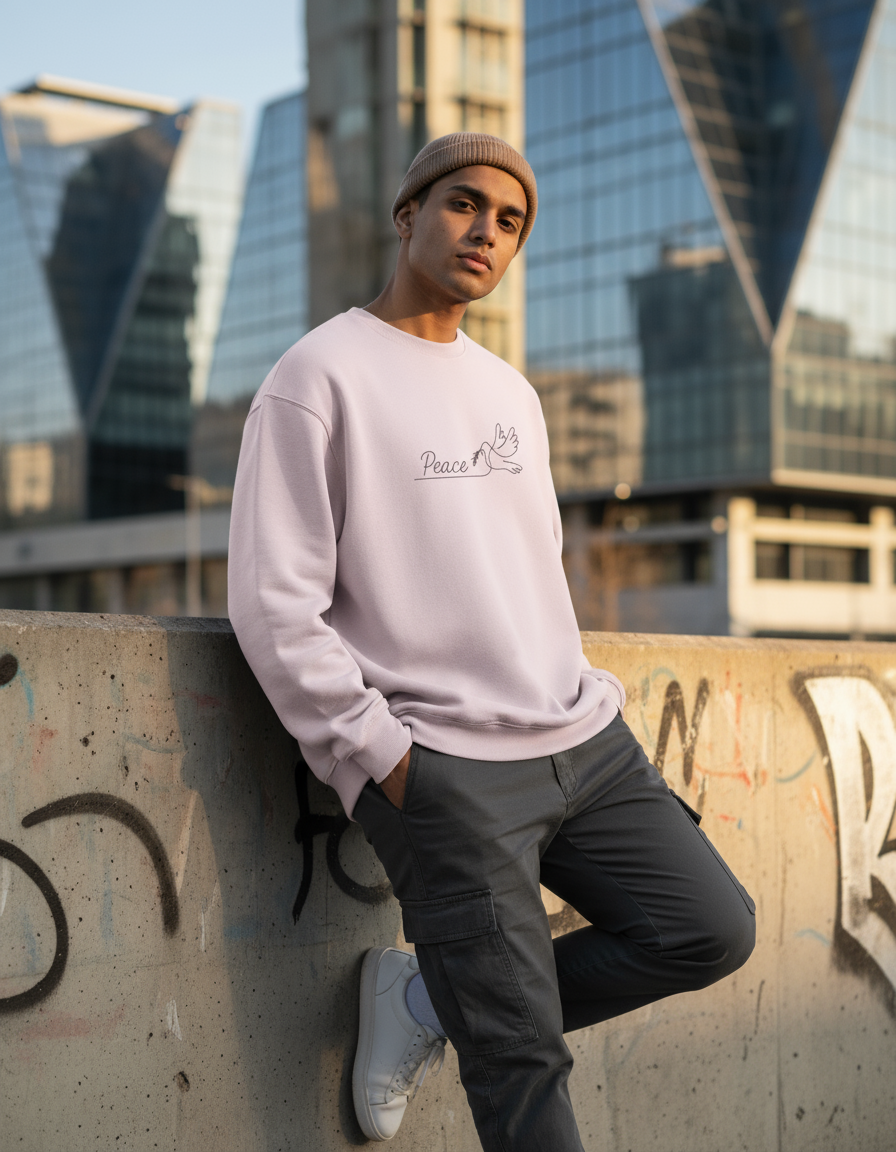 Unisex Oversized Sweatshirt - Peace Lifestyle Image