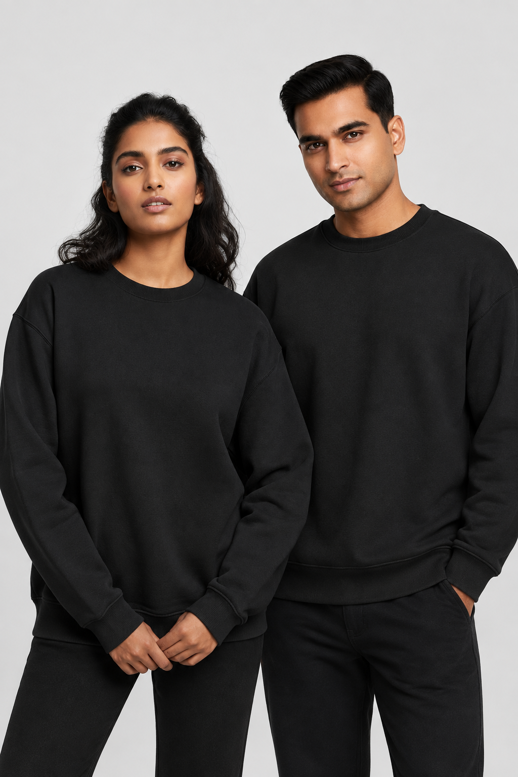 Plain Oversized Cotton Blend Sweatshirt for Men & Women – 400 GSM