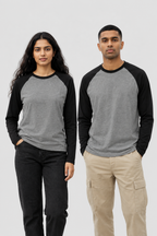Cotton Raglan T-Shirt for Men & Women – Contrast Sleeves, 180 GSM