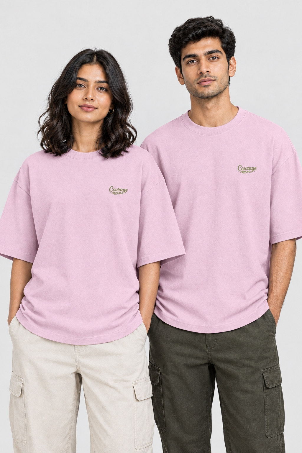Unisex Oversized Classic T-Shirt – Stickerei: Courage