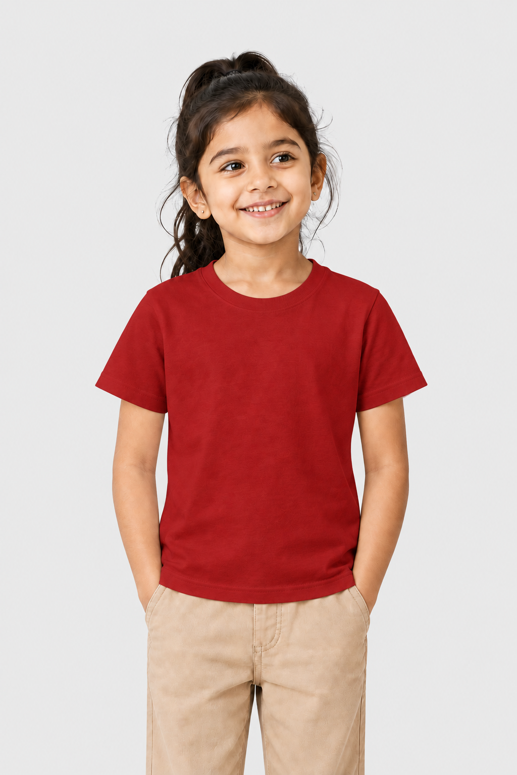 Girls Classic Crew Neck Short Sleeve T-Shirt