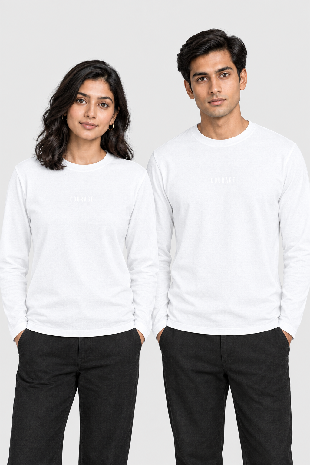 COURAGE Cotton Long Sleeve T-Shirt for Men & Women – 180 GSM