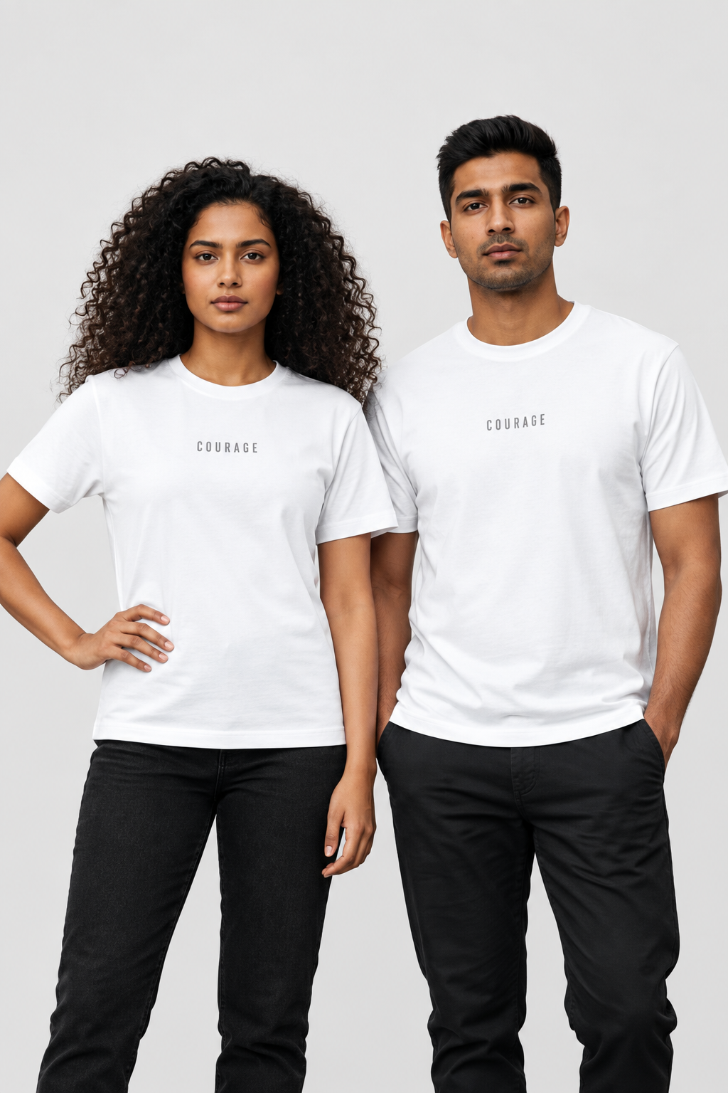 COURAGE Unisex Stretch Cotton T-Shirt – 95% Cotton, 5% Elastane