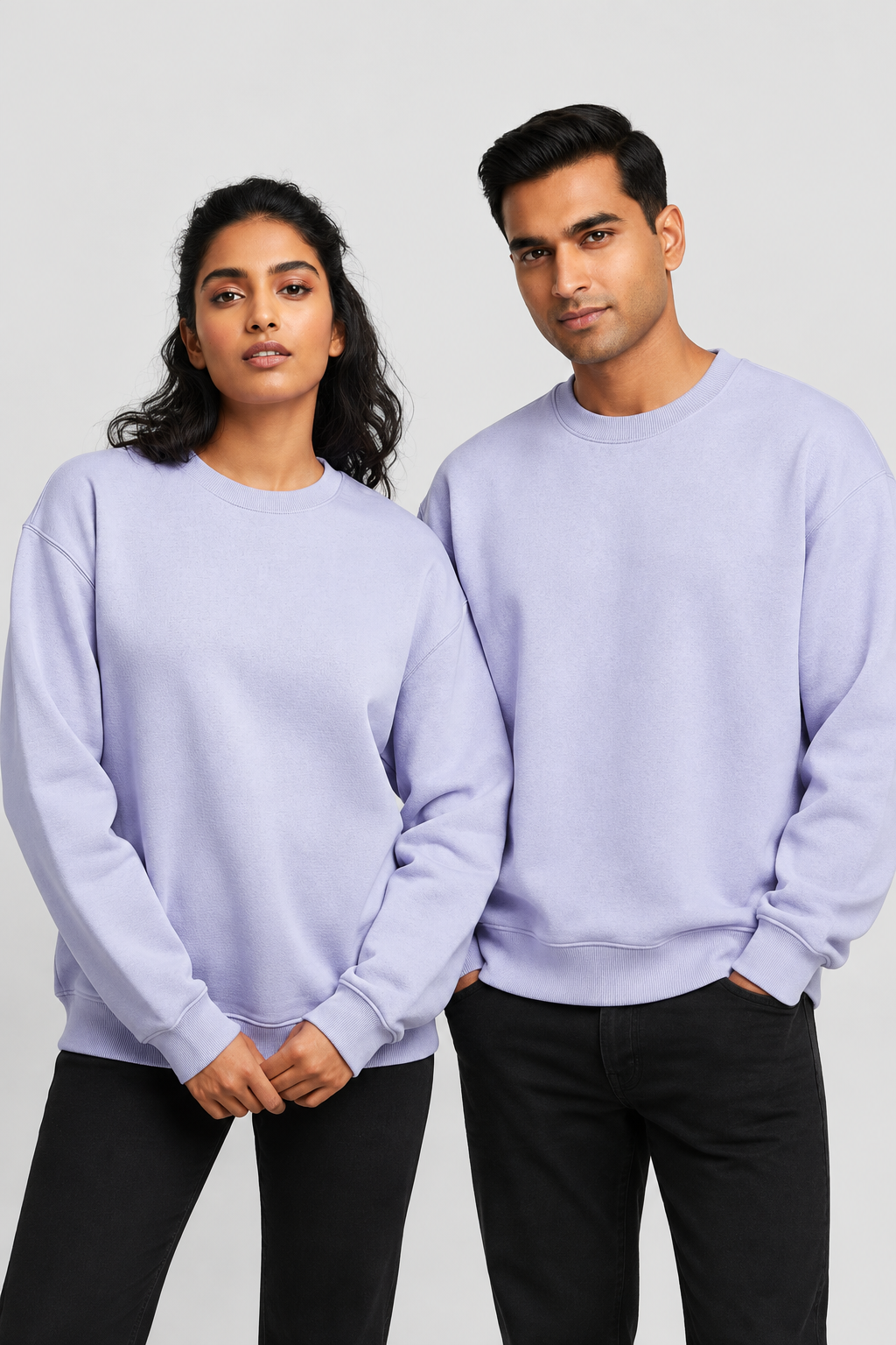 Plain Oversized Cotton Blend Sweatshirt for Men & Women – 400 GSM