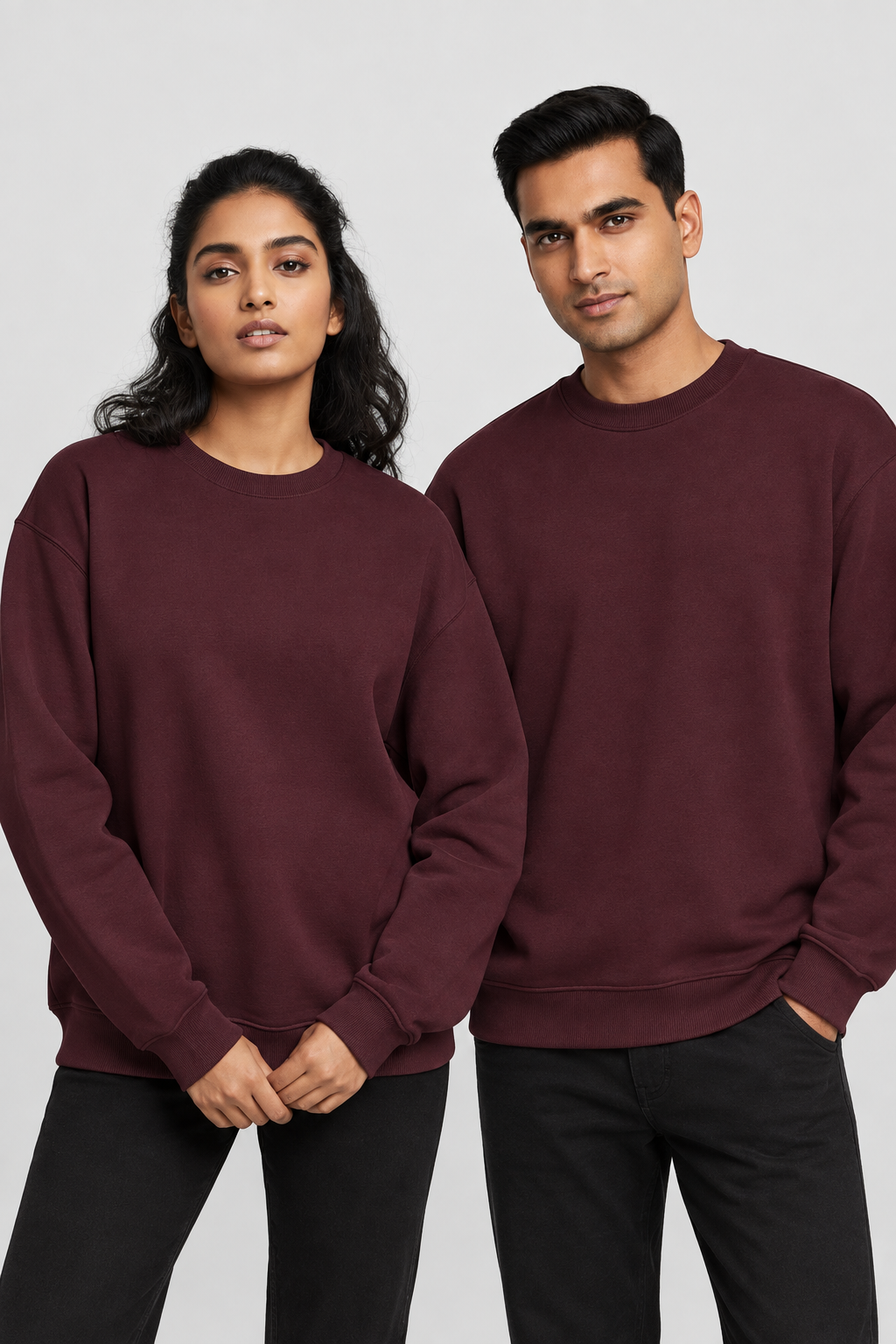 Plain Oversized Cotton Blend Sweatshirt for Men & Women – 400 GSM