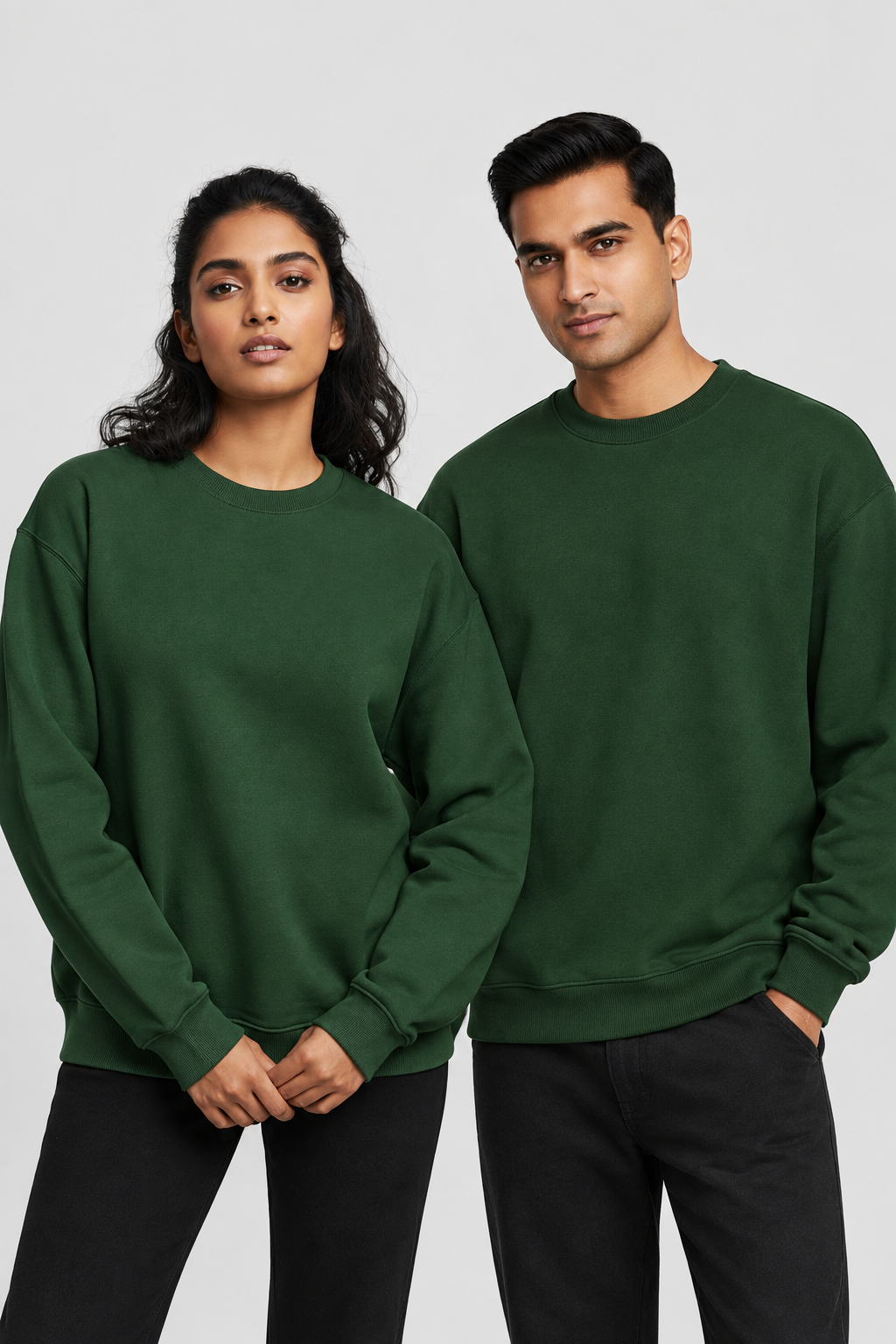Plain Oversized Cotton Blend Sweatshirt for Men & Women – 400 GSM