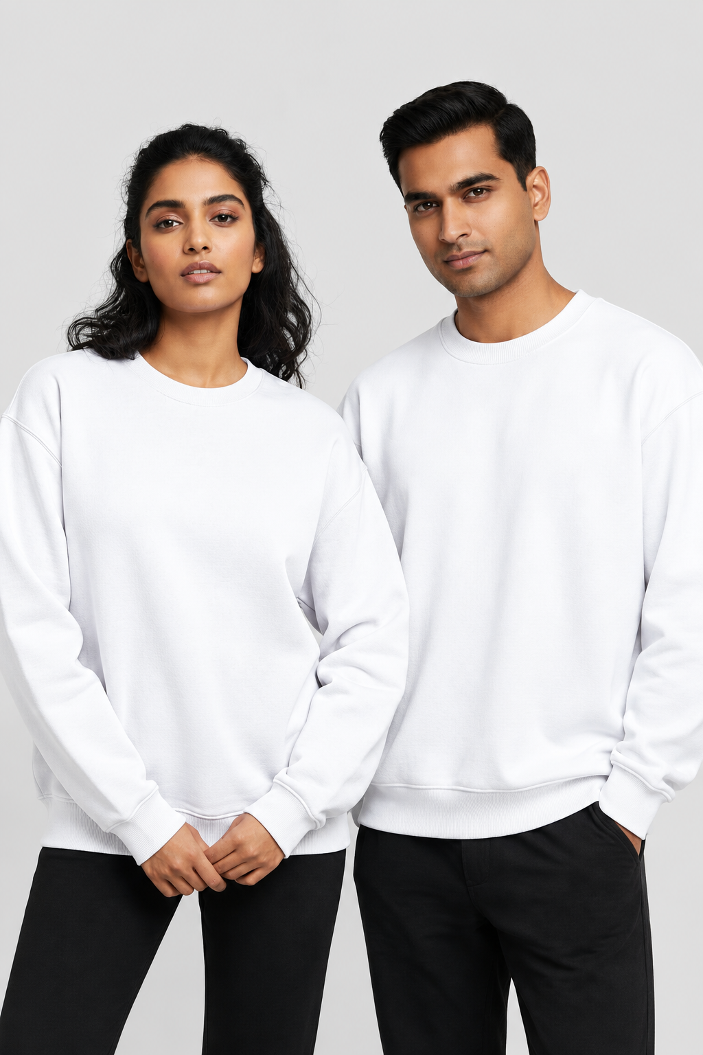 Plain Oversized Cotton Blend Sweatshirt for Men & Women – 400 GSM