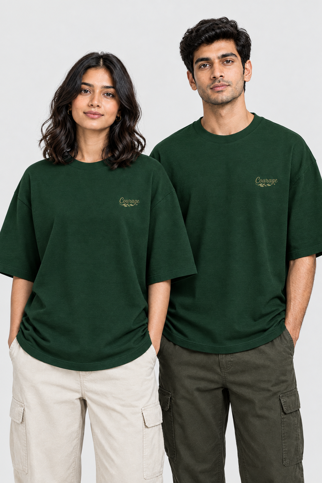 Unisex Oversized Classic T-Shirt – Stickerei: Courage