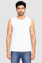 Men's Cotton Sleeveless T-Shirt – Regular Fit, 180 GSM
