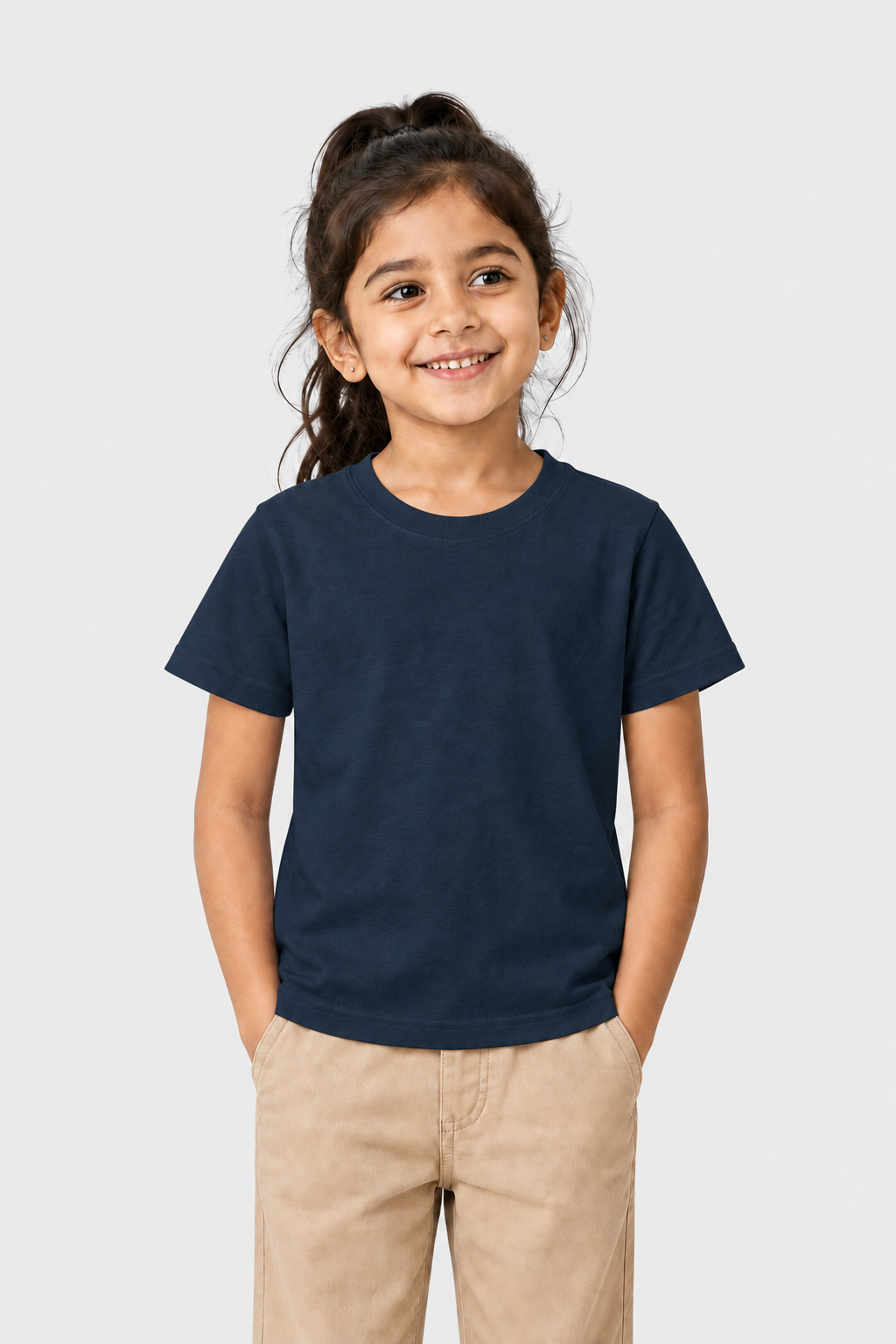 Girls Classic Crew Neck Short Sleeve T-Shirt
