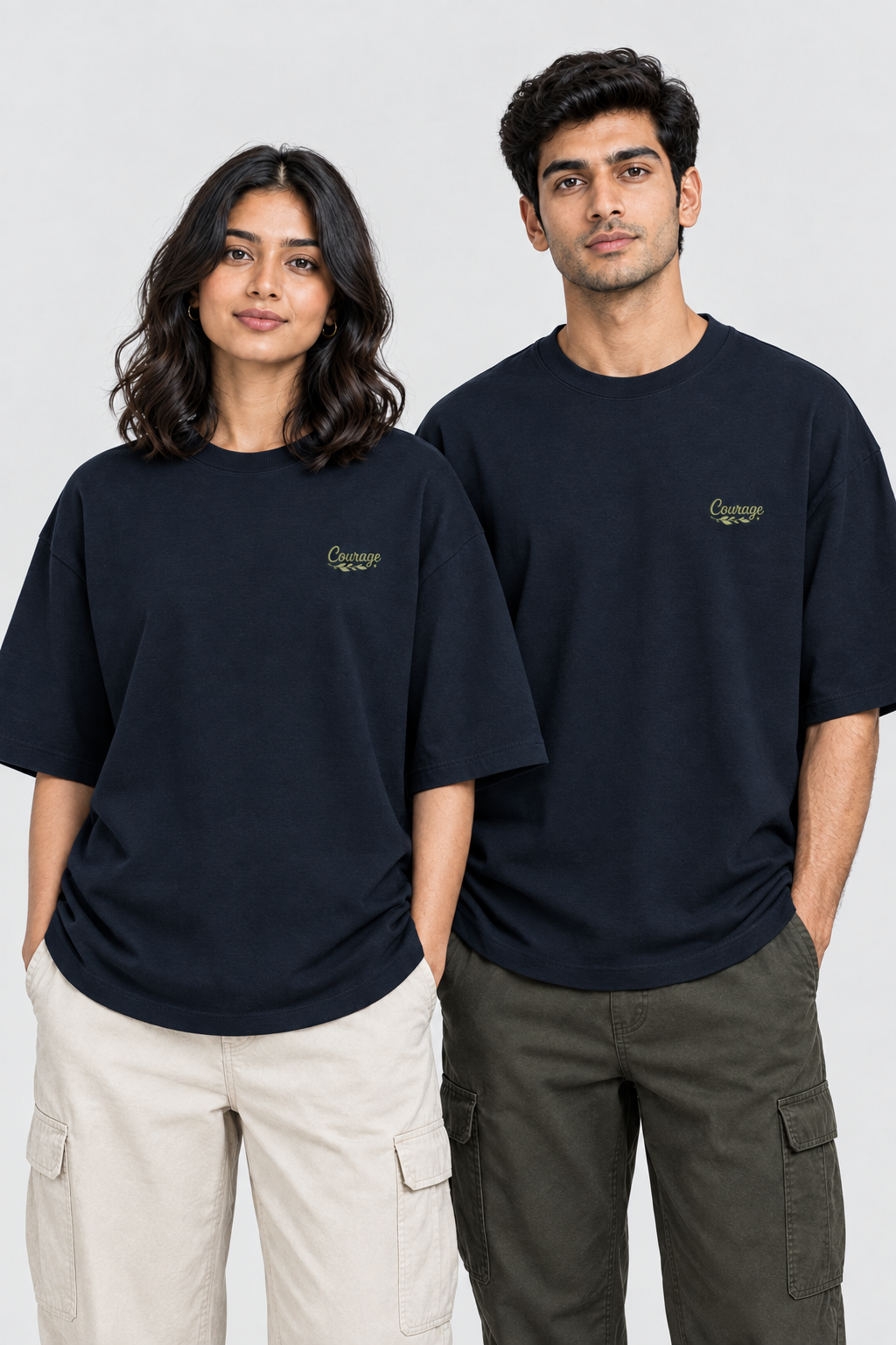 Unisex Oversized Classic T-Shirt – Stickerei: Courage