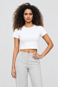 COURAGE Women's Cropped Baby Tee – Stretch Cotton, 240 GSM