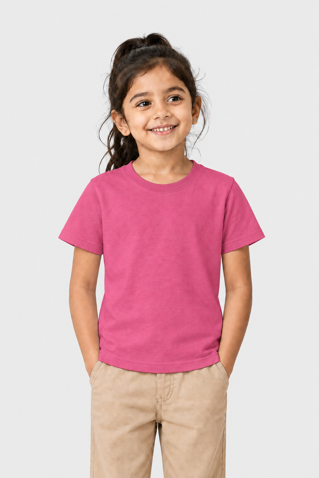 Girls Classic Crew Neck Short Sleeve T-Shirt
