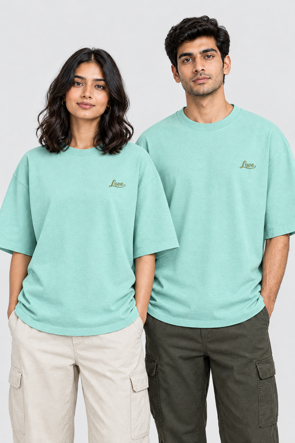 Unisex Oversized Classic T-Shirt - Stickerei: Love