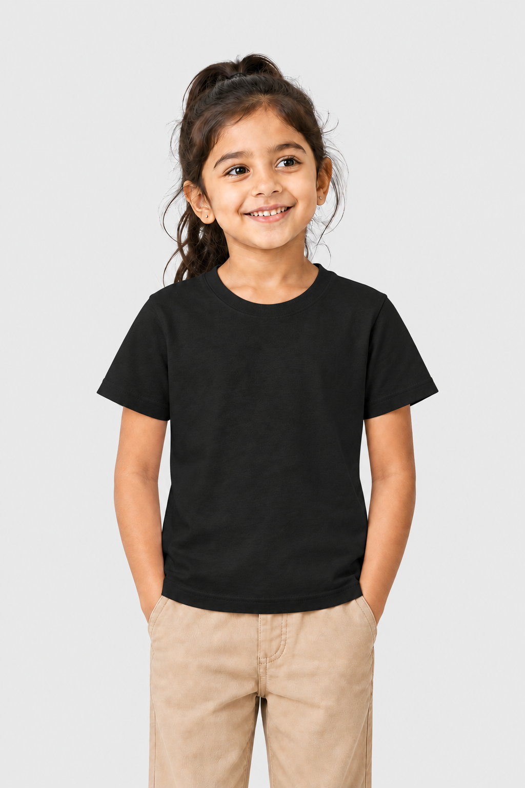 Girls Classic Crew Neck Short Sleeve T-Shirt
