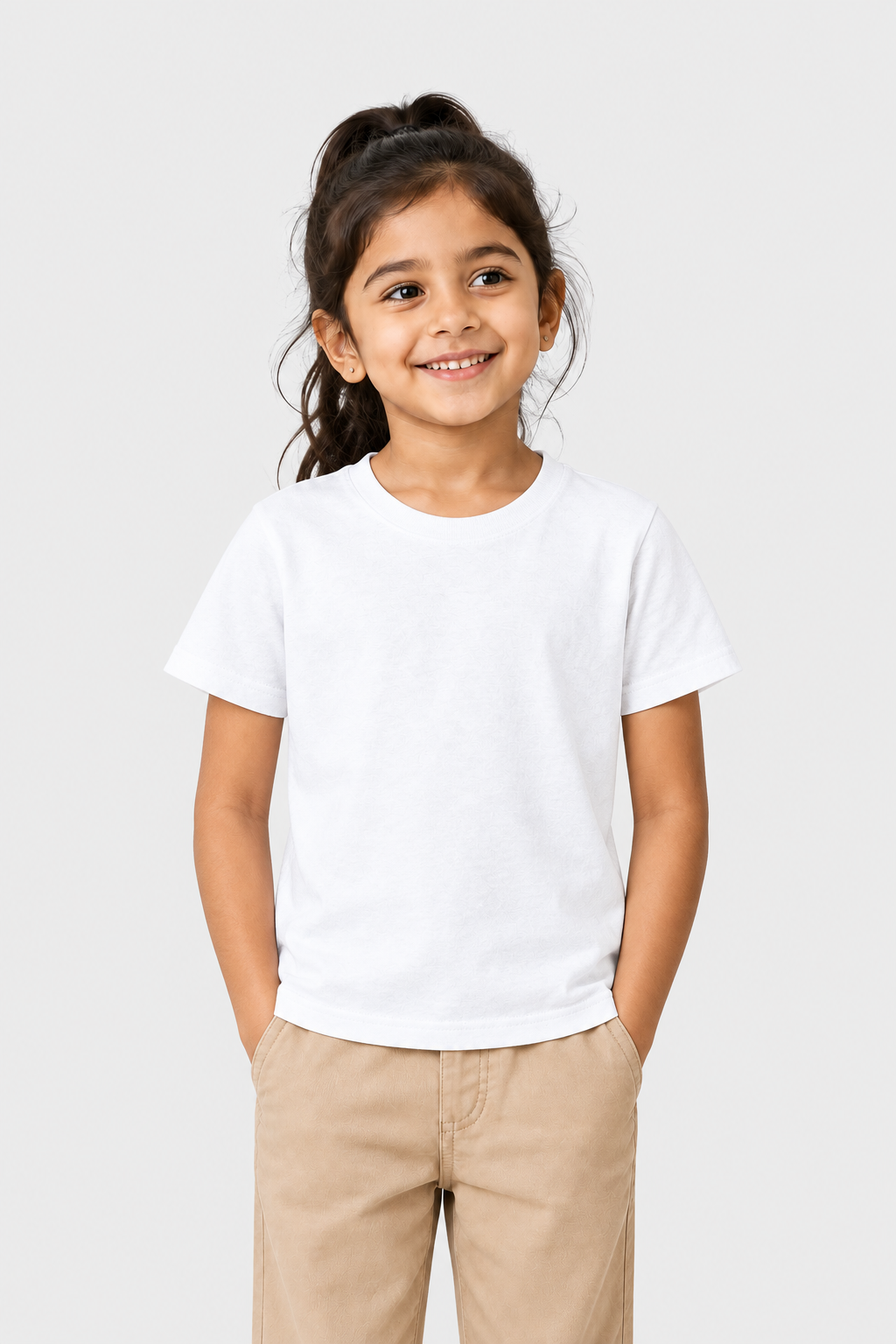 Girls Classic Crew Neck Short Sleeve T-Shirt