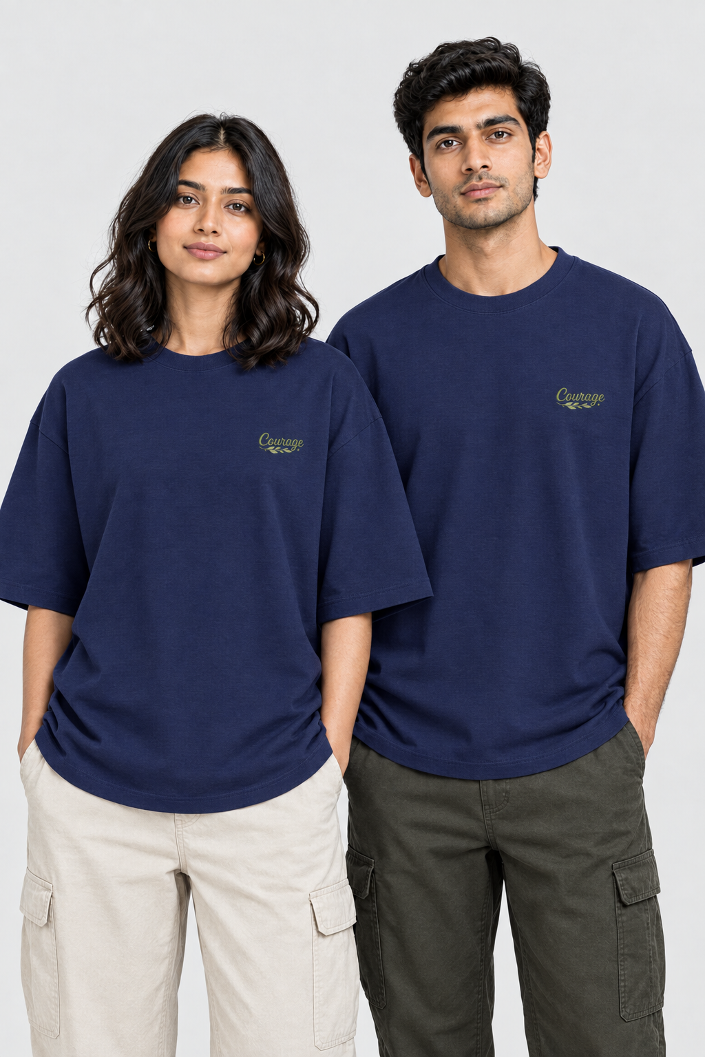 Unisex Oversized Classic T-Shirt – Stickerei: Courage