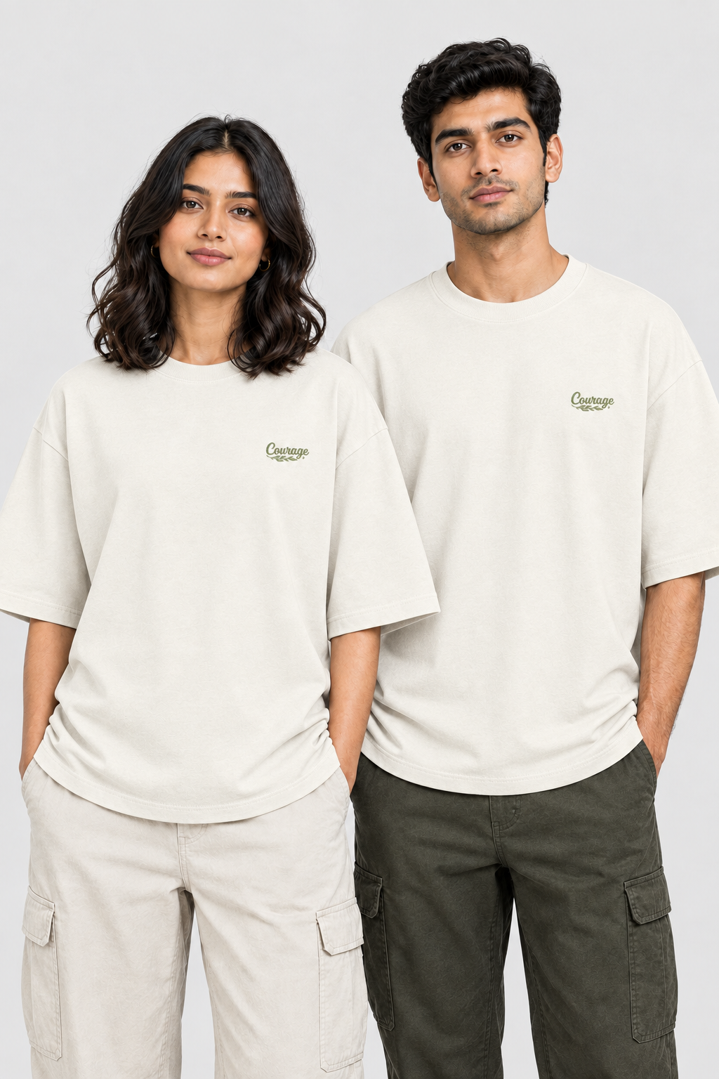 Unisex Oversized Classic T-Shirt – Stickerei: Courage