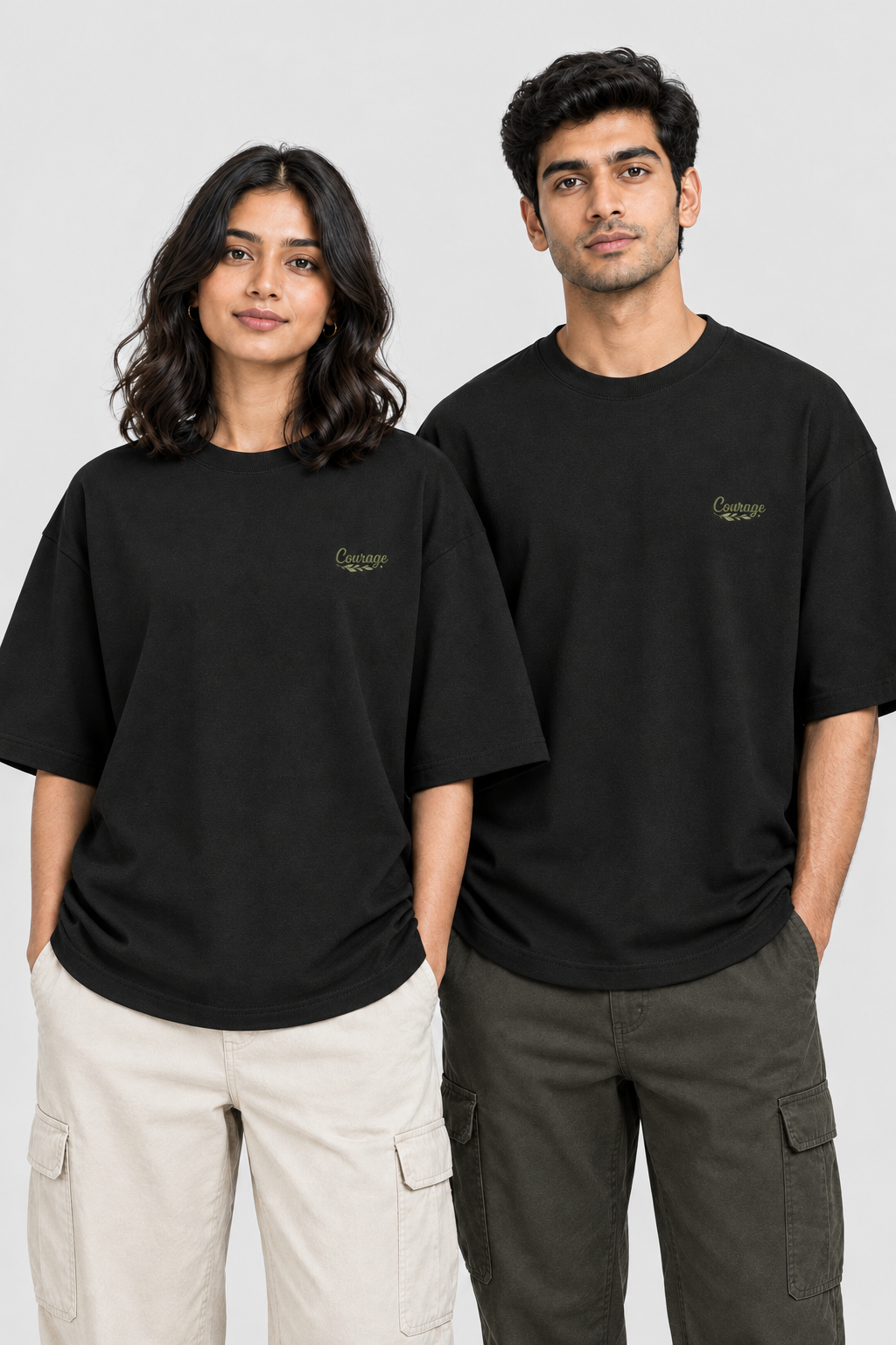 Unisex Oversized Classic T-Shirt – Stickerei: Courage