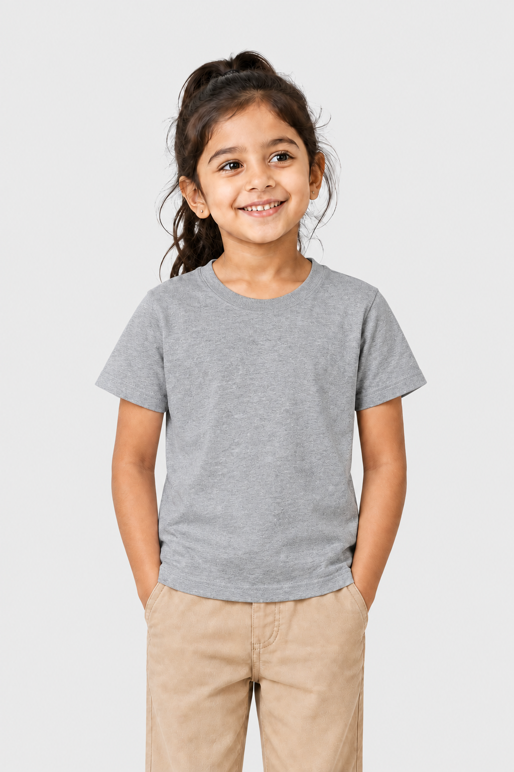 Girls Classic Crew Neck Short Sleeve T-Shirt