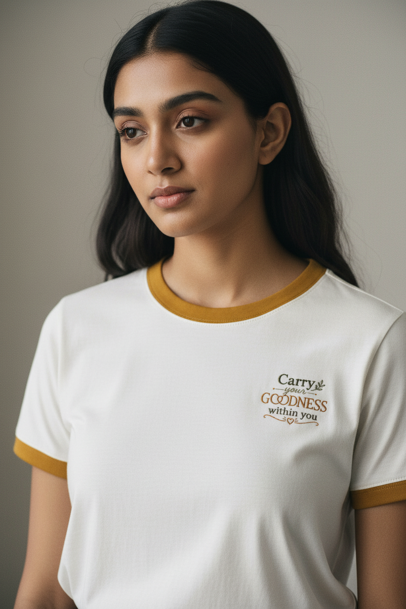 Carry Your Goodness Ringer c_69 - Female Closeup