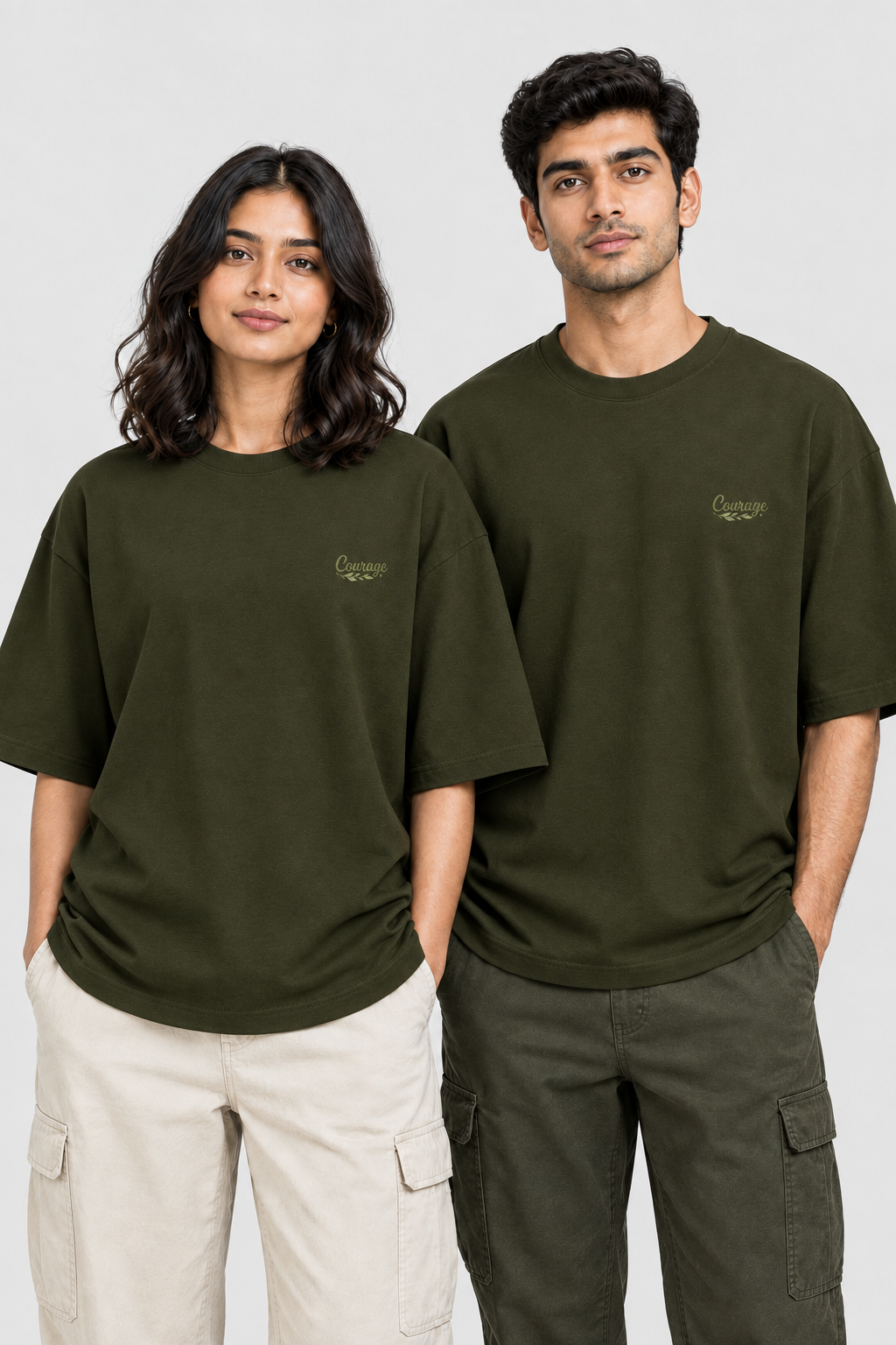 Unisex Oversized Classic T-Shirt – Stickerei: Courage