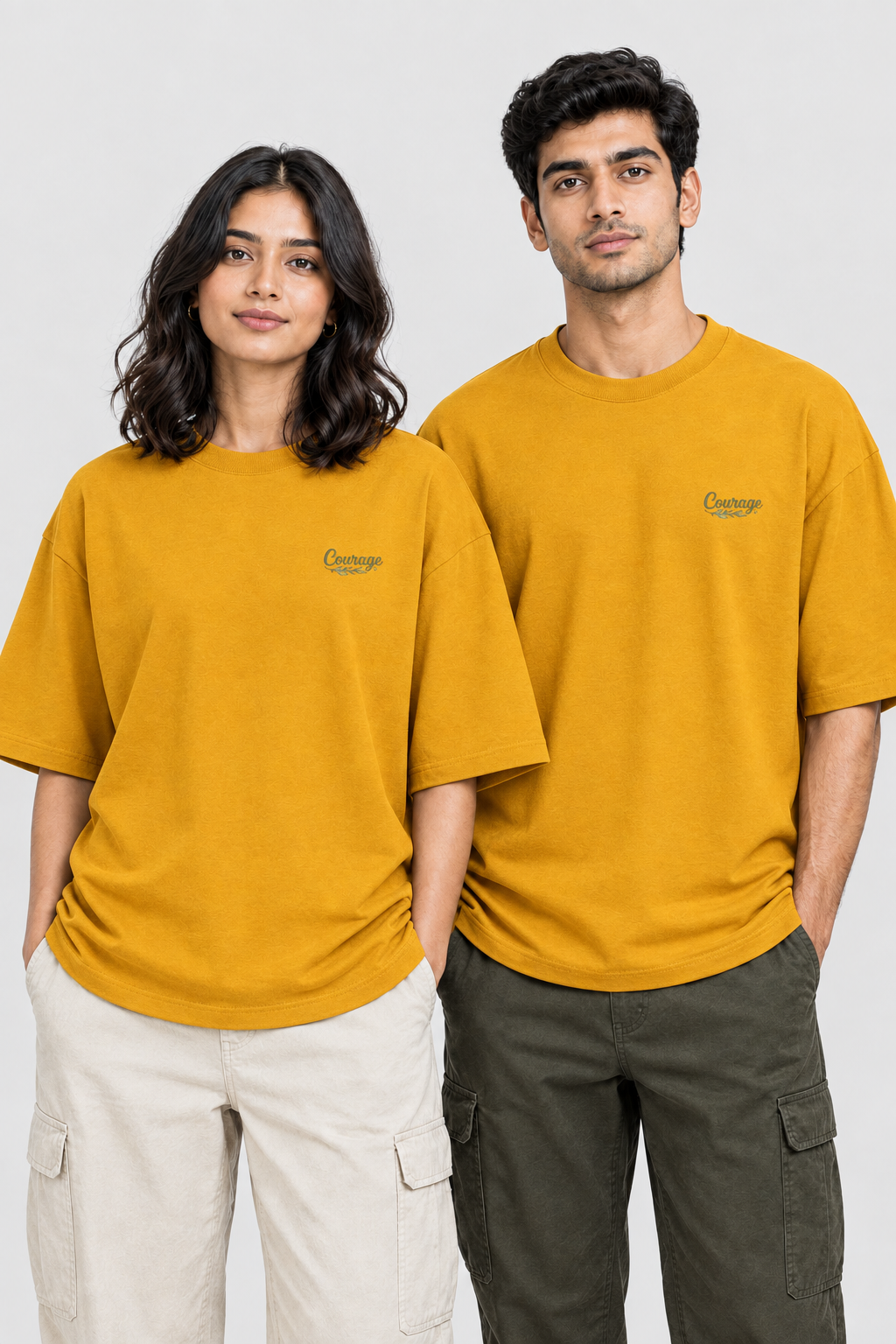 Unisex Oversized Classic T-Shirt – Stickerei: Courage