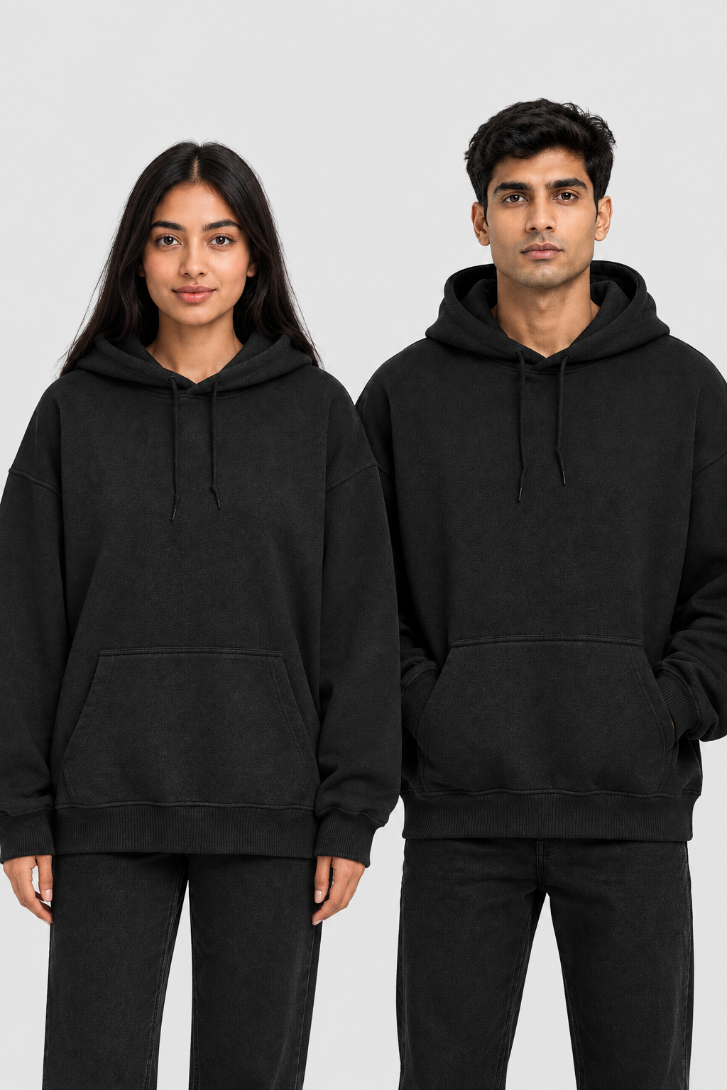 Combined Black hoodie front view