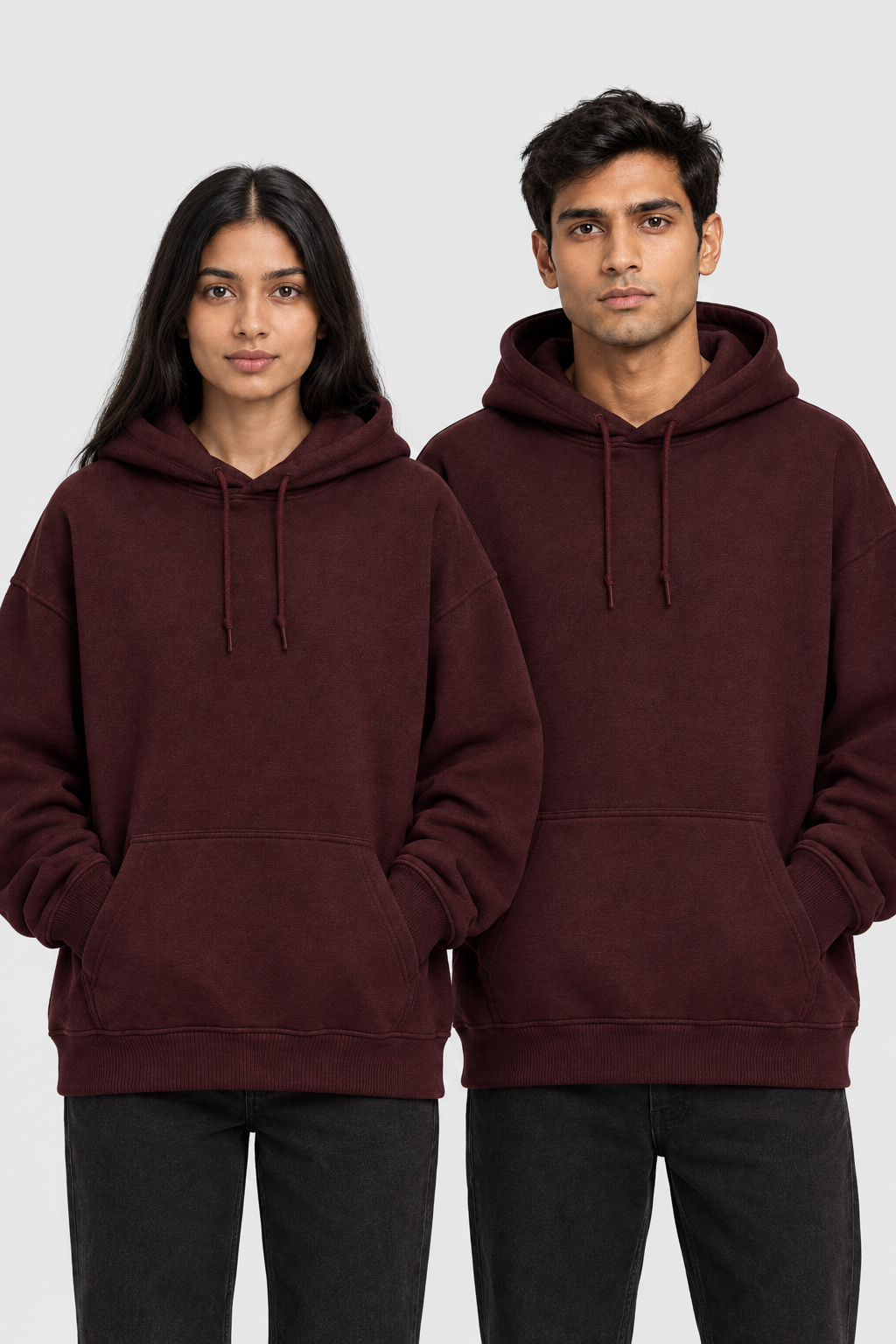 Combined Maroon hoodie front view