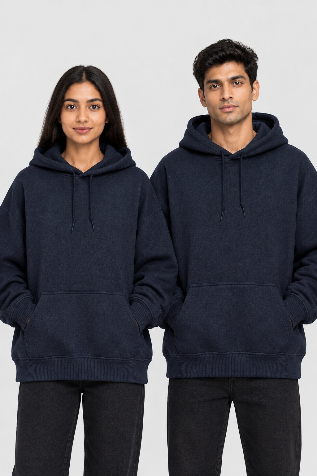 Combined Navy Blue hoodie front view