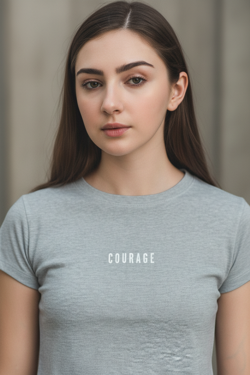 COURAGE Crop Top c_4 - Female Closeup