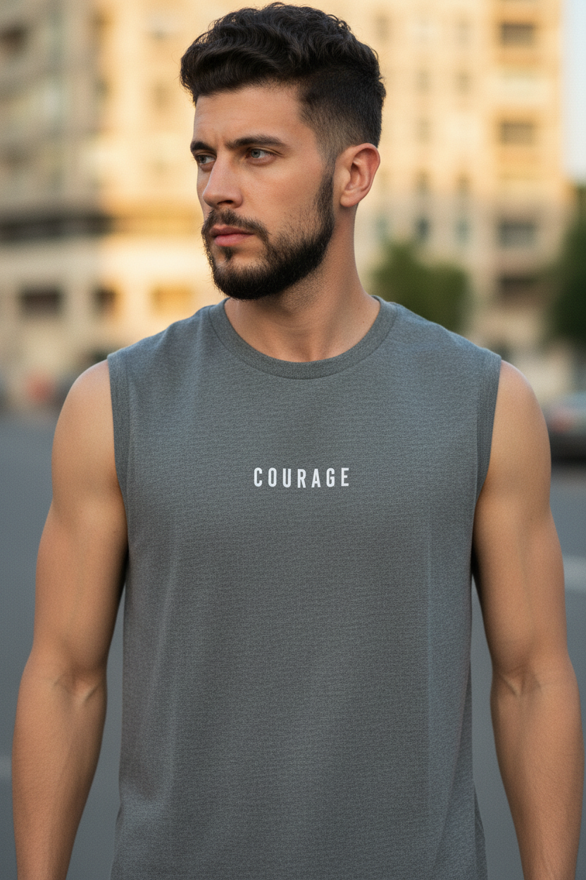 COURAGE Sleeveless c_5 - Male Closeup