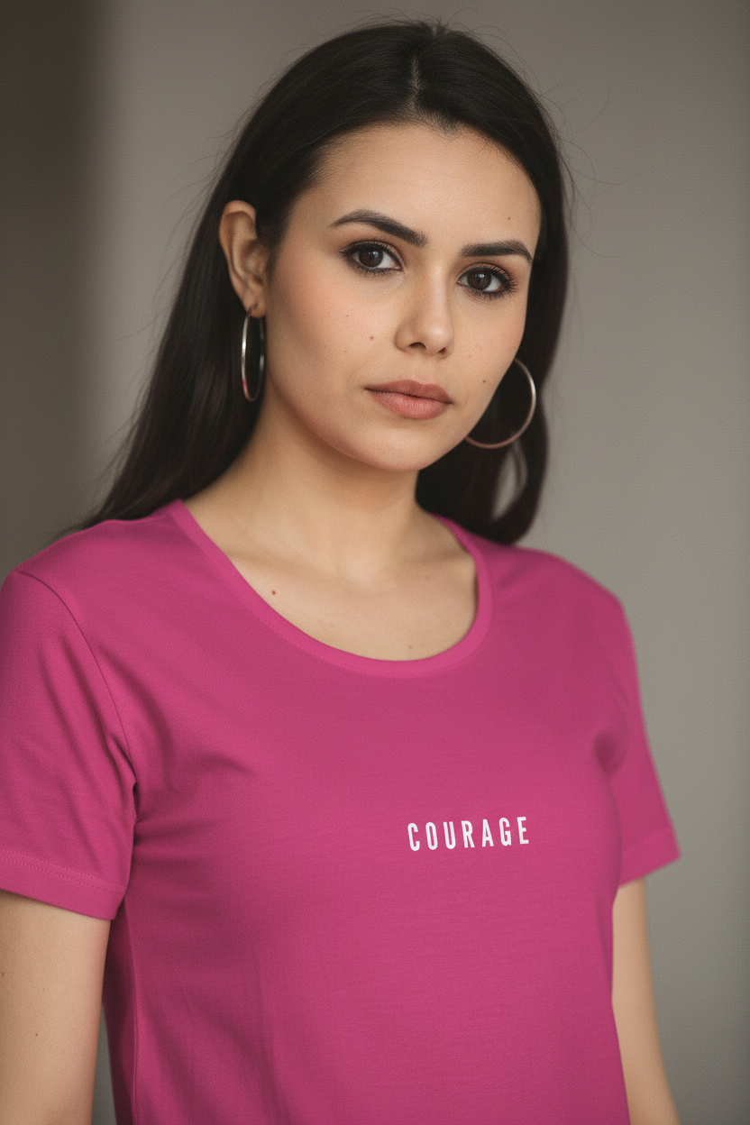 COURAGE Tee c_28 - Female Closeup