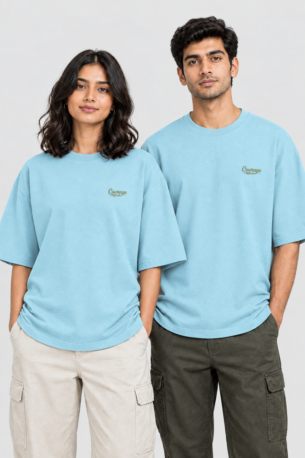 Unisex Oversized Classic T-Shirt – Stickerei: Courage