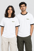 BELIEVE Unisex Embroidered Cotton Ringer T-Shirt – 180 GSM