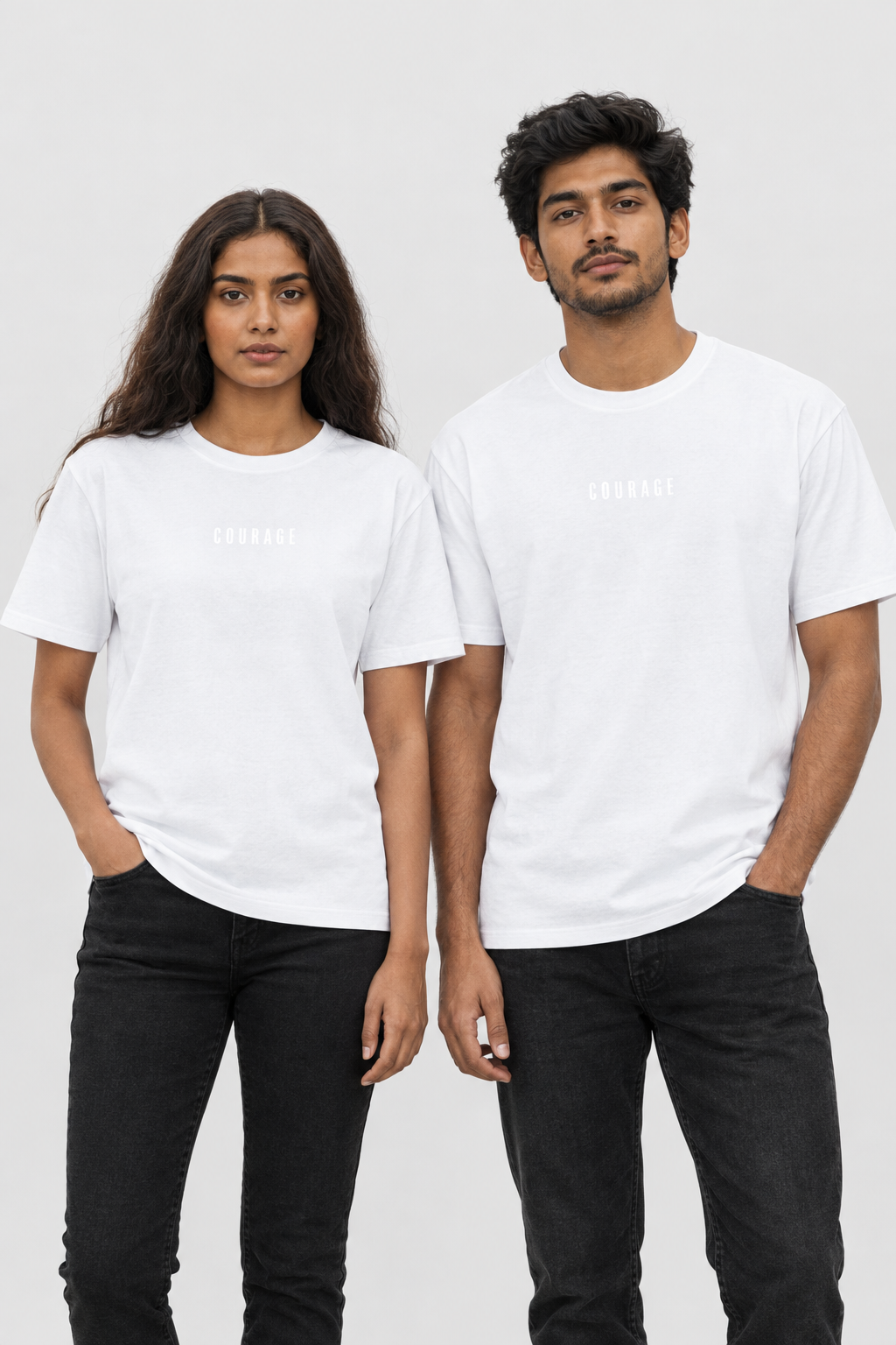 COURAGE Cotton Crew Neck T-Shirt for Men & Women – 180 GSM, 17 Colours