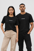 COURAGE Black Cotton Crew Neck T-Shirt for Men & Women – 180 GSM