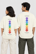 7 Chakra Unisex Oversized Cotton Graphic T-Shirt – Back Print, 240 GSM