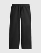 Euphor Bliss black unisex sweatpants in a relaxed loose-fit style with an elastic drawstring waist and side pockets.