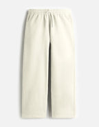Euphor Bliss unisex cream sweatpants in a relaxed loose-fit style with an elastic drawstring waist and side pockets