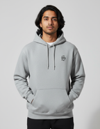 Grey Melange hoodie with grey S embroidery - Indian man