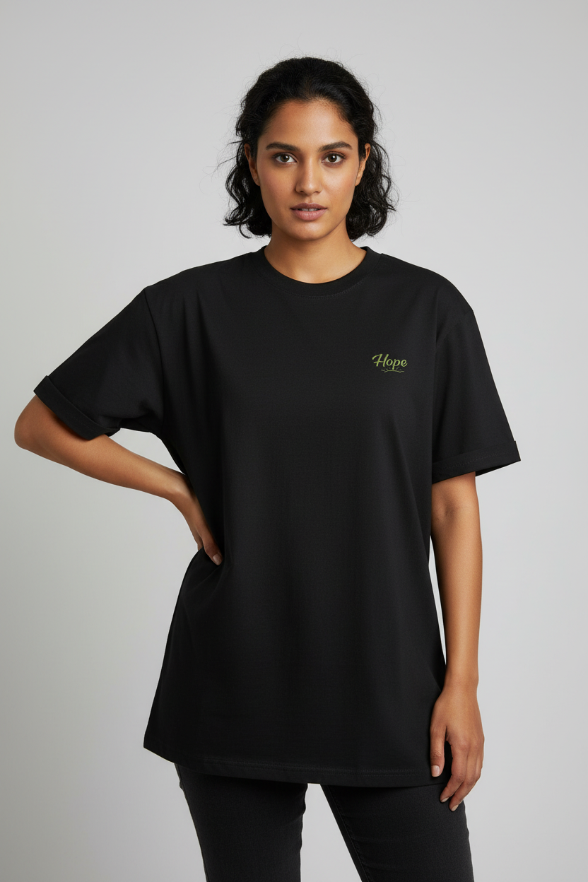 Indian Female Model - Black Hope Tee