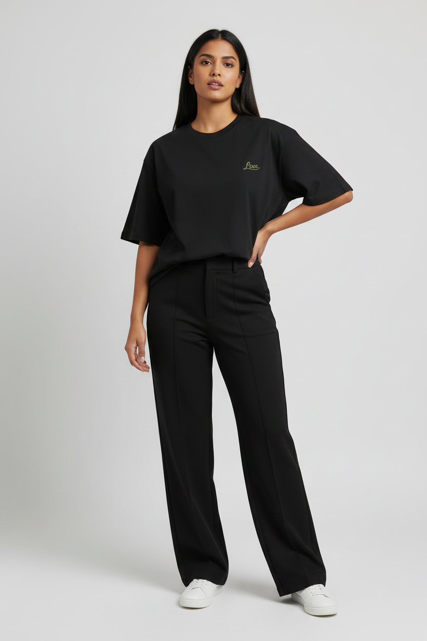 Indian Female Model - Black Love Tee