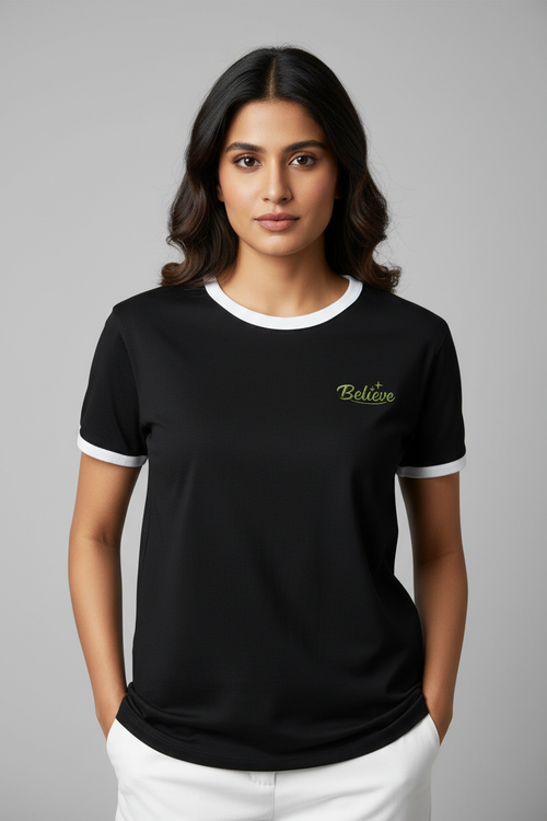 Indian Female Model - Black White Believe Ringer