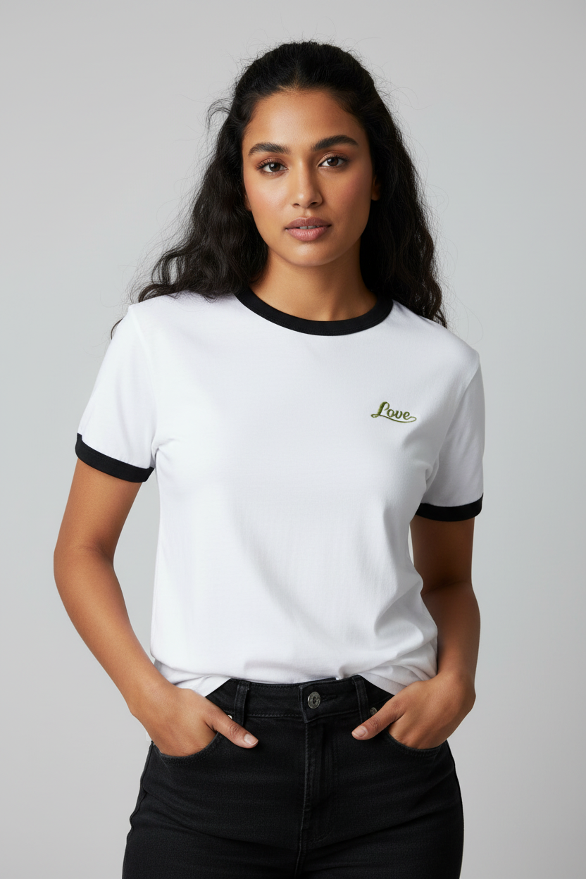 Indian Female Model - Black White Love Ringer