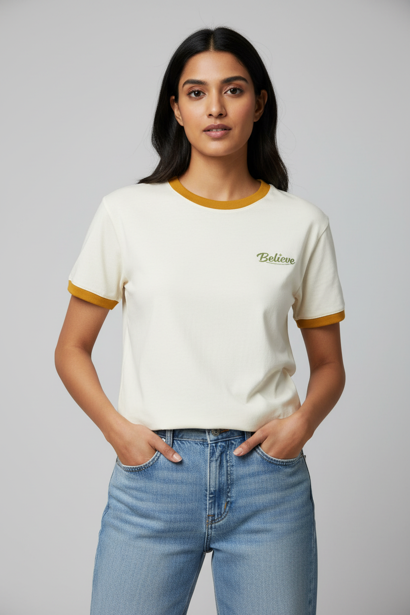 Indian Female Model - Mustard Yellow Believe Ringer