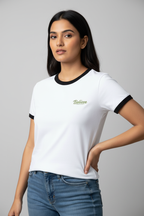 Indian Female Model - White Black Believe Ringer
