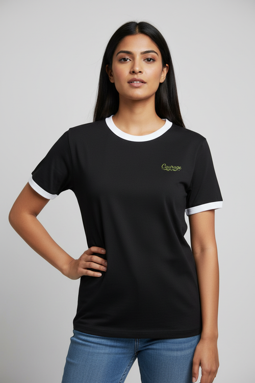 Indian Female Model - White Black Courage Ringer